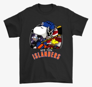 New York Islanders Ice Hockey Snoopy And Woodstock - Snoopy Playing Hockey, HD Png Download, Free Download