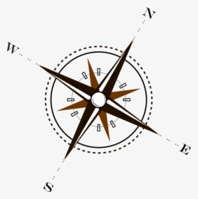 Compass Brown Clip Art At Pngio - Compass Clipart Black And White, Transparent Png, Free Download