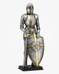 Lion Crest Suit Of Armor Statue - Knight Armor With Shield, HD Png Download, Free Download