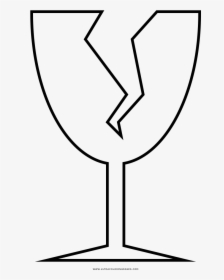 Fragile Coloring Page - Wine Glass, HD Png Download, Free Download