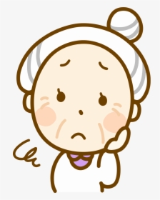 Worried Old Woman - Old Woman Clipart Face, HD Png Download, Free Download