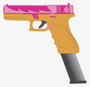 Clipart Gun File - Glock With Extended Clip Drawing, HD Png Download, Free Download