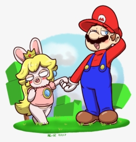 Transparent Rabbid Png - Rabbid Peach And Mario, Png Download, Free Download