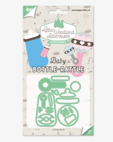 Diecut Little Woodland Babybottle & Rattle - Baby Bottle, HD Png Download, Free Download