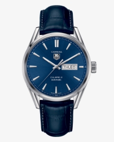 Tag Heuer Carrera Calibre 5 Day-date 41mm Leather Strap - Tag Heuer Carrera Calibre 5 Blue, HD Png Download, Free Download