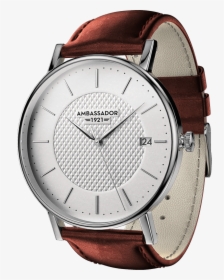 Ambassador - Watch Brown Leather Silver Mens, HD Png Download, Free Download