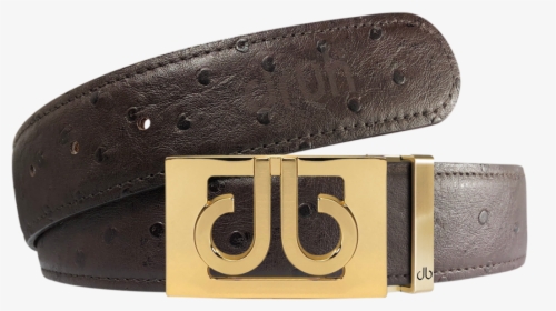 Brown Ostrich Textured Leather Strap With Buckle - Belt, HD Png Download, Free Download