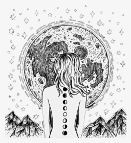 Moon Phase Art Witch, HD Png Download, Free Download