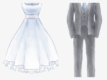 Transparent Wedding Dress Clipart Png - Formal Attire Watercolor Png, Png Download, Free Download