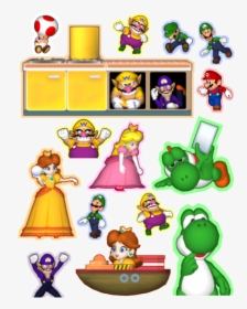 All Stickers Of Playable Characters From The Miracle - Mario Party 6 Characters, HD Png Download, Free Download