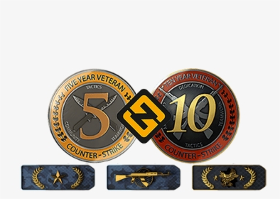 Non Prime Csgo 5 & 10 Year Veteran Coin Ranked Prime - 15 Year Veteran Coin Csgo, HD Png Download, Free Download