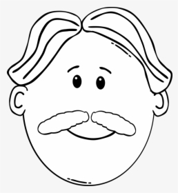 Moustache Coloring Book Man Face - Man Face Clipart, HD Png Download, Free Download