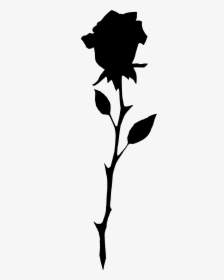 Long Rose Silhouette, HD Png Download - kindpng