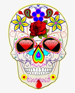 Day Of The Dead Skull On A Paper Plate, HD Png Download, Free Download