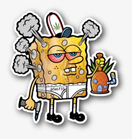 Awesome Stoner Png - Spongebob Weed Sticker, Transparent Png, Free Download