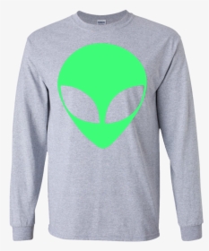Green Alien Head 90"s Style Funny Ls T Shirt Sport - Shikamaru T Shirt, HD Png Download, Free Download