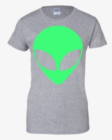Green Alien Head 90"s Style Funny Ladies" T Shirt Sport - Shirt, HD Png Download, Free Download