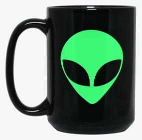 Green Alien Head 90"s Style Funny 15 Oz - Mug, HD Png Download, Free Download