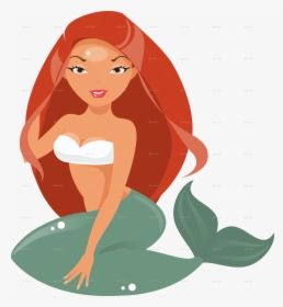 Transparent Cute Mermaid Png - Cartoon, Png Download, Free Download
