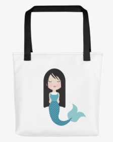 Black Handle Cute Mermaid Tote Bag - Tote Bag, HD Png Download, Free Download