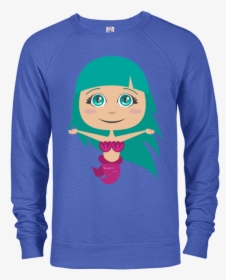 51,cute Mermaid Hug Me Delta French Terry Crew - Crew Neck, HD Png Download, Free Download