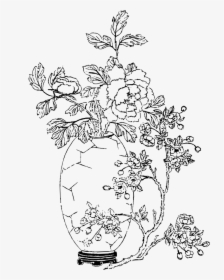 Flower Vase Drawing - Drawing Vase Of Flowers, HD Png Download, Free Download