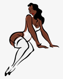Art,thigh,artwork - Woman In Lingerie Clipart, HD Png Download, Free Download