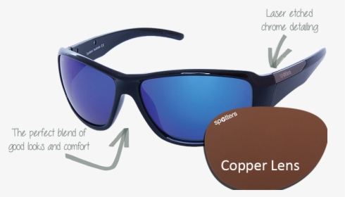Spotters Sunglasses Vector Gloss Black Frame With Copper - Sunglasses, HD Png Download, Free Download