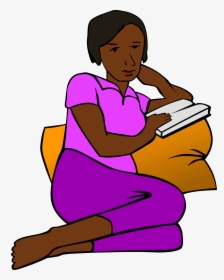 Transparent Short Person Clipart - Cartoon Of African Woman Reading Book, HD Png Download, Free Download