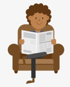 Black Man Reading Newspaper On Couch, HD Png Download, Free Download