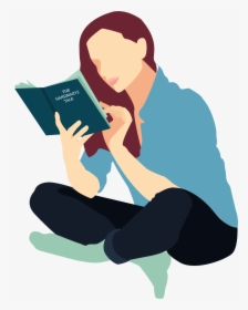 Illustration Person Crossed Legs Reading, HD Png Download, Free Download