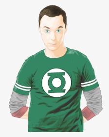 Sheldon Cooper Png - Sheldon Cooper Green T Shirt, Transparent Png, Free Download