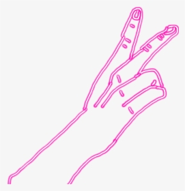 Featured In Awesome Stickers - Transparent Neon Sign Hand Png, Png Download, Free Download