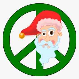 Santa Head Christmas Xmas Peace Symbol Sign 555px, HD Png Download, Free Download