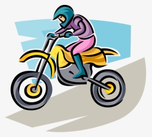 Vector Illustration Of Motocross Racer Racing In Off-road, HD Png Download, Free Download