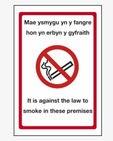 Welsh No Smoking In These Premises Sign"  Title="welsh, HD Png Download, Free Download