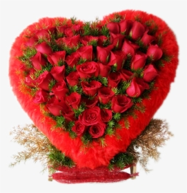 Heart Shaped Basket Of Red Roses, HD Png Download, Free Download