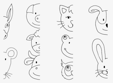 Animal, Head, Coloring Book, Donkey, Mouse, Pig, Sheep, HD Png Download, Free Download