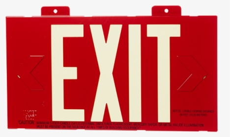 Exit Photoluminescent, Red, Metal Frame, Single Sided, HD Png Download, Free Download
