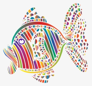 Abstract Colorful Fish 6 Vector Black And White, HD Png Download, Free Download