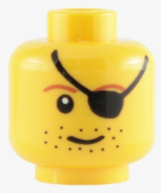Lego Minifig Head Male Eyepatch Brown Eyebrows Stubble, HD Png Download, Free Download