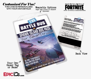 Fortnite Inspired Battle Bus "bus Pass, HD Png Download, Free Download
