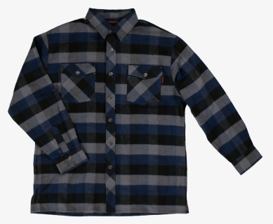 Tough Duck Flannel Overshirt Navy Plaid Front View, HD Png Download, Free Download