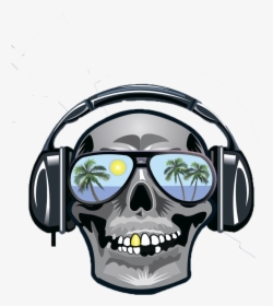 Clip Art Skull Wearing Headphones, HD Png Download, Free Download