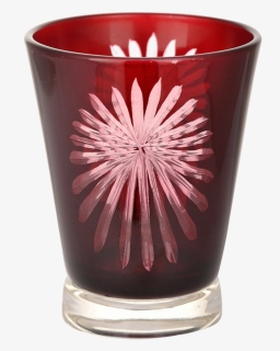 Red Fireworks Glass Tealight Candle Holder, HD Png Download, Free Download