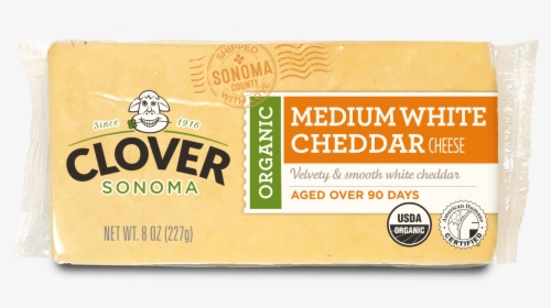 Organic Medium White Cheddar Cheese 8oz Block, HD Png Download, Free Download