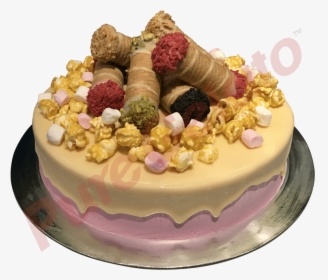 Cannoli Gelato Cake With Cluster White Choc Drip Pink, HD Png Download, Free Download