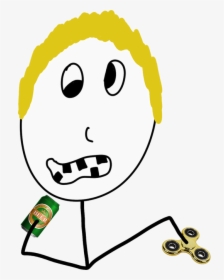 Dumb Guy With Beer And Fidget Spinner, HD Png Download, Free Download
