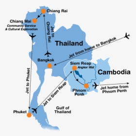 Itinerary Map For Adventure Thailand, HD Png Download, Free Download