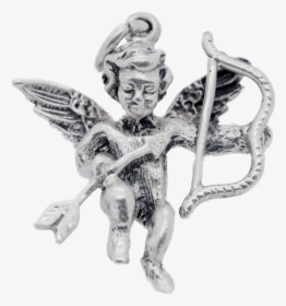 Vintage Sterling Silver Winged Cupid With Bow & Arrow, HD Png Download, Free Download